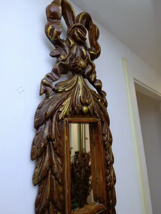 Espejo Resina Adorno Dorado