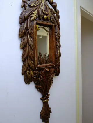 Espejo Resina Adorno Dorado