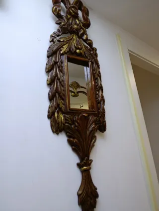 Espejo Resina Adorno Dorado