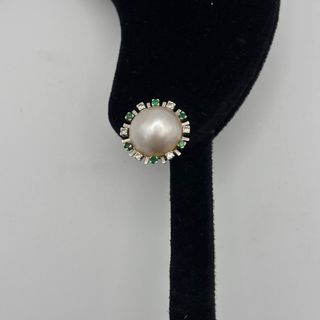 Conjunto oro 18kt con perlas diamantes esmeraldas