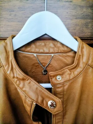 Cazadora Piel Sintética Marrón