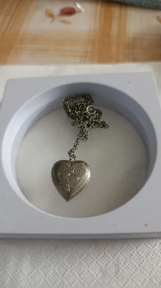 Relicario Corazón Plata Estilo Antiguo Vintage