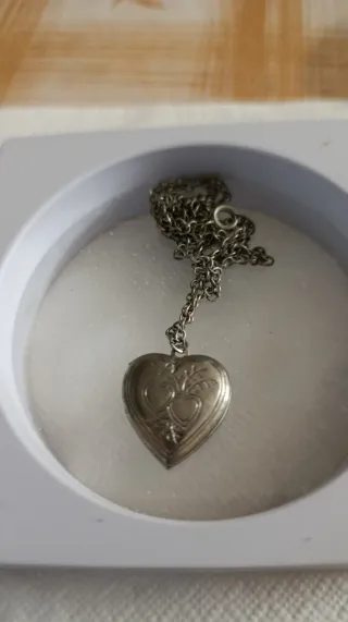 Relicario Corazón Plata Estilo Antiguo Vintage