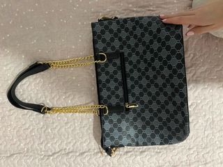 Bolso amplio negro y gris