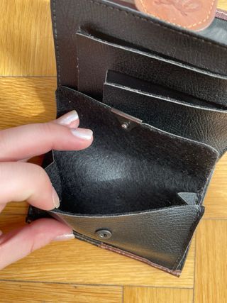 Cartera Piel Vintage Negra y Marrón