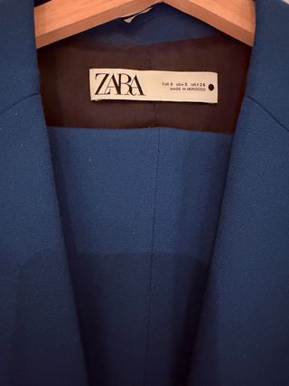 Traje Zara Azul Petróleo Talla S
