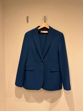 Traje Zara Azul Petróleo Talla S