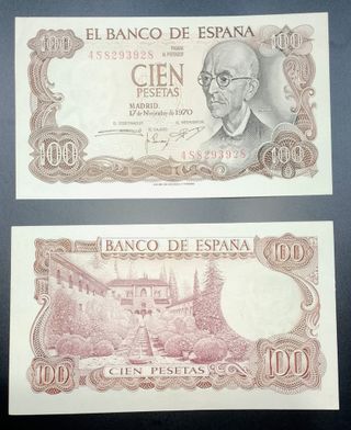 Billetes antiguos de colección 100 Pesetas