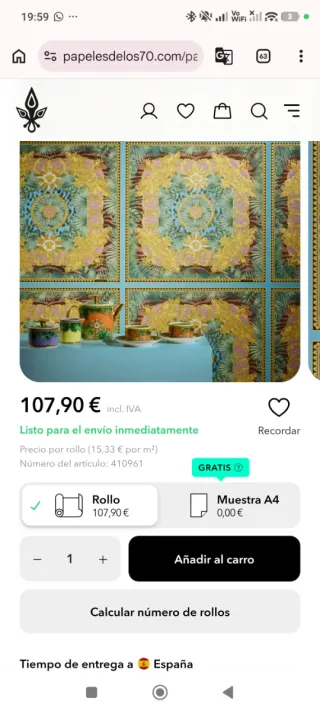 Rollo de papel pintado