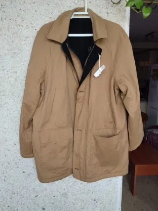 Abrigo Enzo Romano Negro y Beige