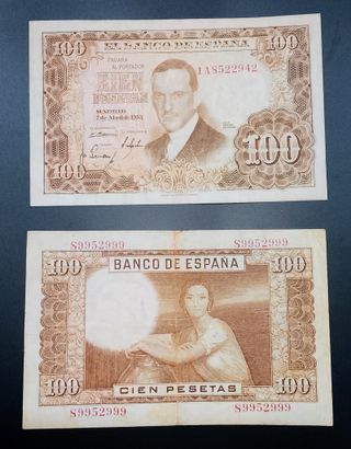Billetes Antiguos Colección 100 Pesetas España