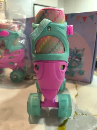 Patines 4 Ruedas Niña Luces Nuevos + protecciones