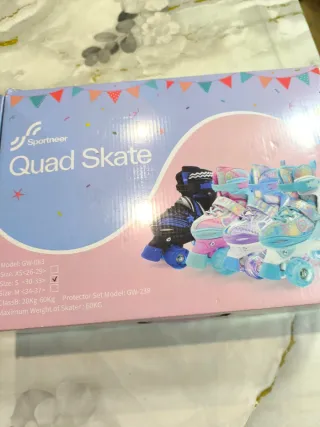 Patines 4 Ruedas Niña Luces Nuevos + protecciones