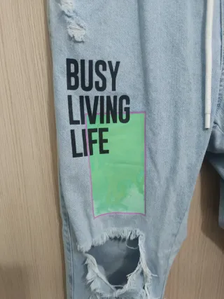 Pantalones Jogger Bershka Rotos Talla M.