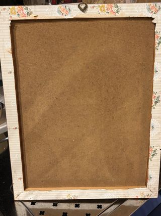 Pintura al óleo de puerto con barcos