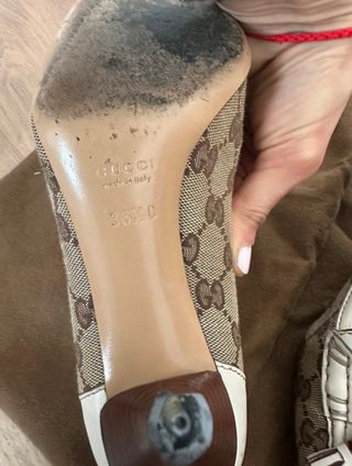 Zapatos Gucci Beige y Blanco