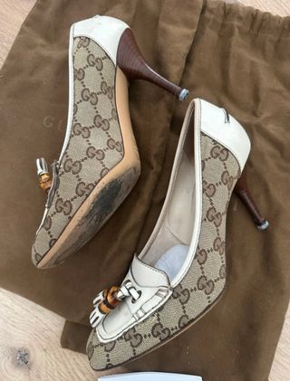 Zapatos Gucci Beige y Blanco