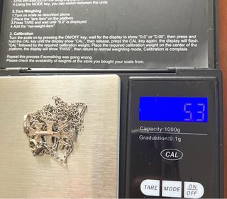 Cadena y colgante cruz plata