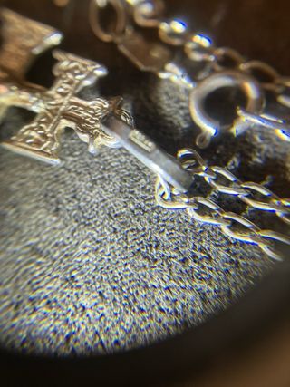 Cadena y colgante cruz plata