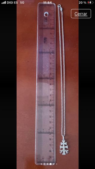 Cadena y colgante cruz plata