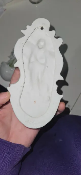 Coppia Acquasantiera Ceramica Angelo rifinito