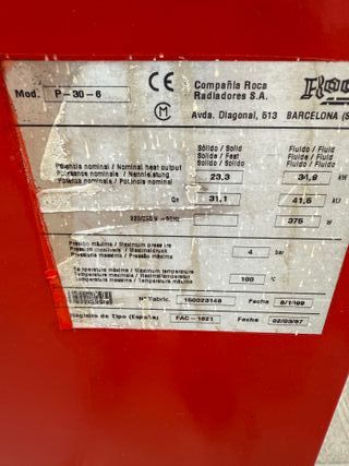 CALDERA DE LEÑA Y CARBON ROCA P-30/6