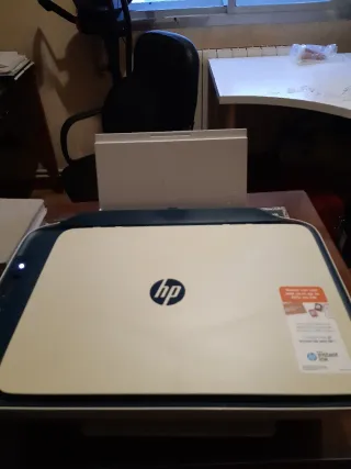 Impresora HP Beige y Azul