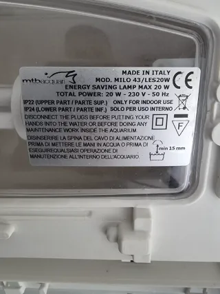 Acquario 23litri  bianco L 43cm P 24cm H 35cm