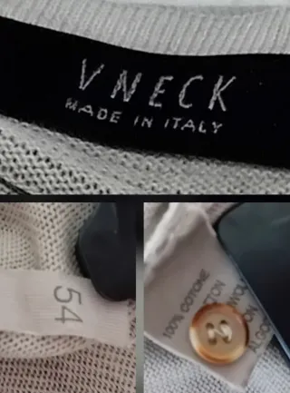 Cardigan Cotone Beige/Grigio Tg 54it XL