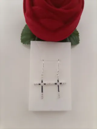 Pendientes Cruz Plata Ley 925