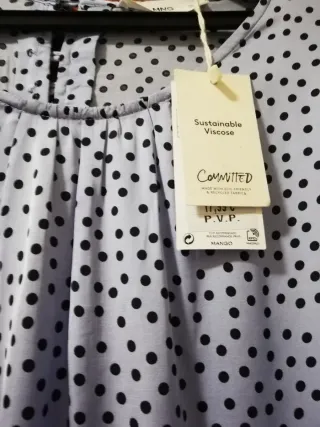 Blusa Mango lunares azul