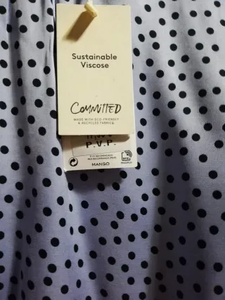 Blusa Mango lunares azul