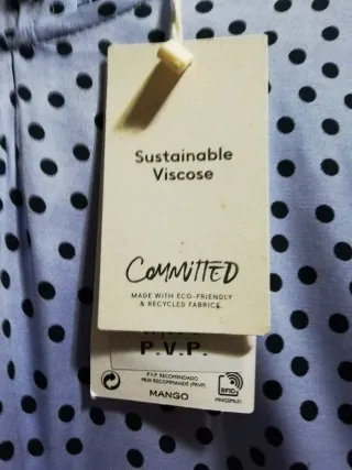 Blusa Mango lunares azul