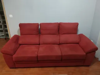 Sofá 3 plazas rojo