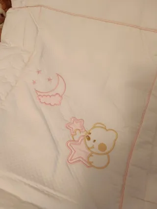 Saco para silla de bebé blanco con osito