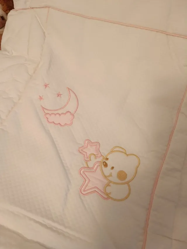 Saco para silla de bebé blanco con osito