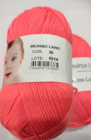 4 ovillos Rosarios 4 Merino Land coral