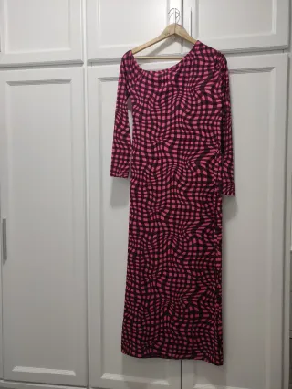 Vestido largo Desigual estampado cuadros