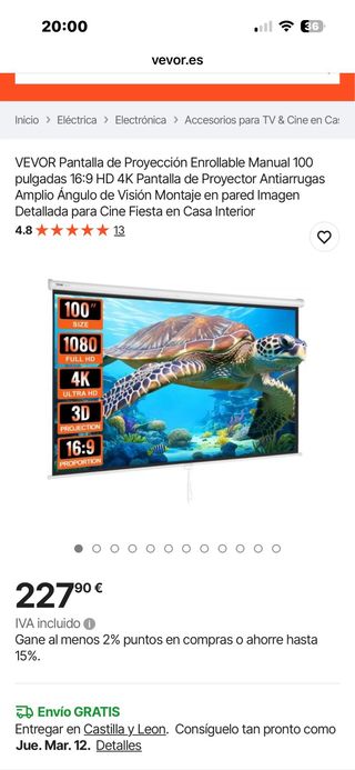 Pack Proyector Epson y Pantalla Retractil