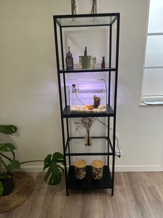 Estantería negra y cristal 51x175