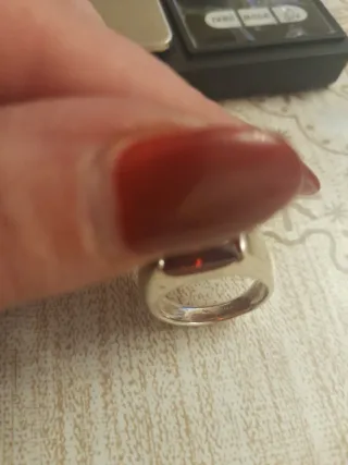 Anillo Plata 925 con Piedra Roja