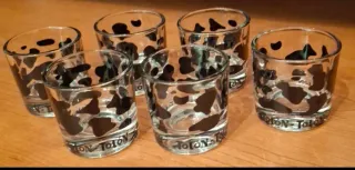 Set 6 Vasos Chupito Diseño Vaca nunca usados