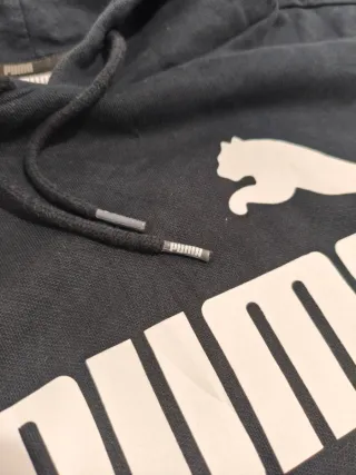 Sudadera Puma Negra con Logo Blanco