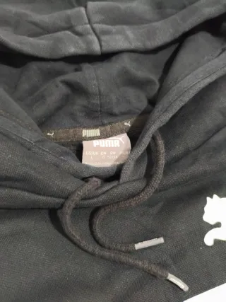 Sudadera Puma Negra con Logo Blanco