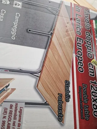 Mesa Plegable Doble Alerce 120x80