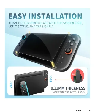 3 Protectores Pantalla Tixlux para Switch 2