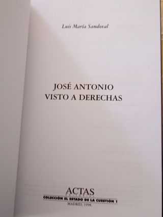 'José Antonio visto a derechas', Sandoval (1998)