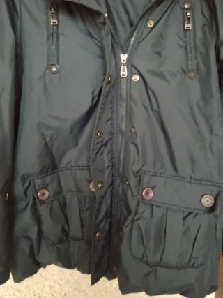 Parka G&L impermeable con capucha azul Talla L