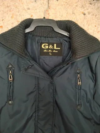 Parka G&L impermeable con capucha azul Talla L
