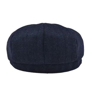Gorra Tweed Espiga Lana Azul Gris estilo Peaky